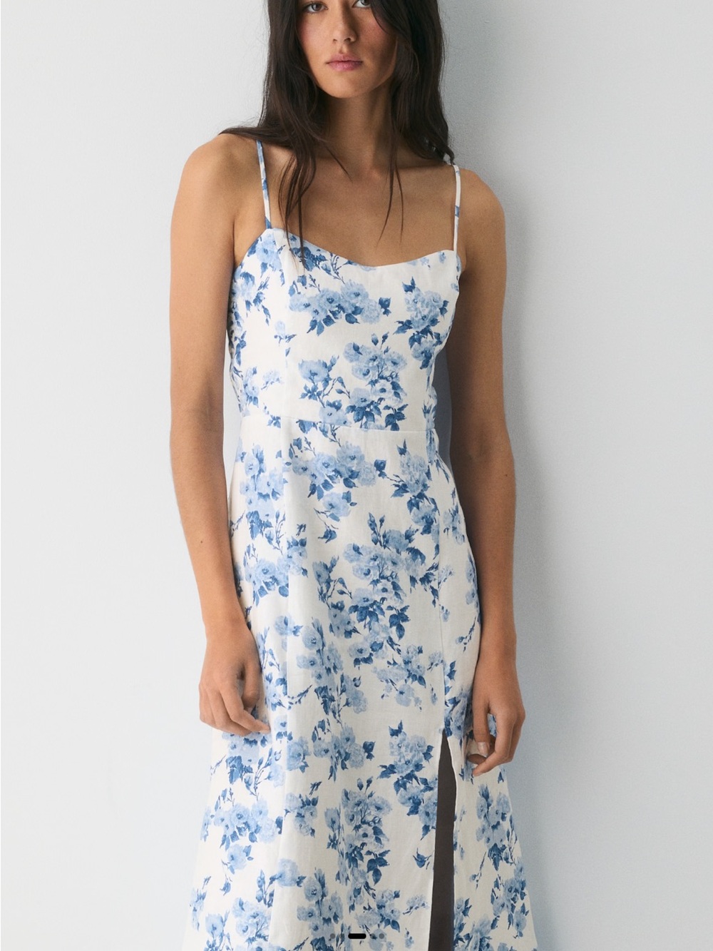 Aritzia Barrafina Linen Floral Midi Dress